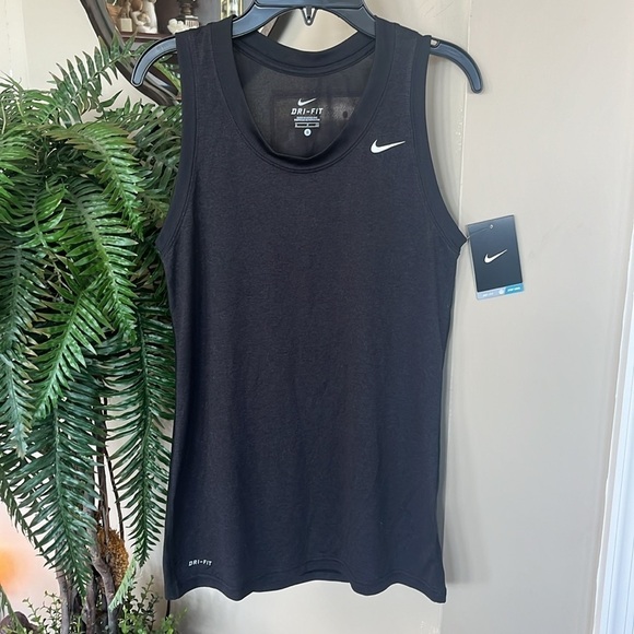 Brand New Nike Dri-Fit Black Tank Top Crew Neck Sporty Workout Athletic Gym - Picture 4 of 13